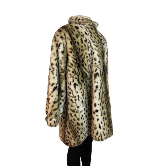 Vintage Leopard Print Faux Fur Coat - Picture 3 of 8